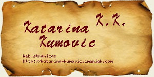 Katarina Kumović vizit kartica
